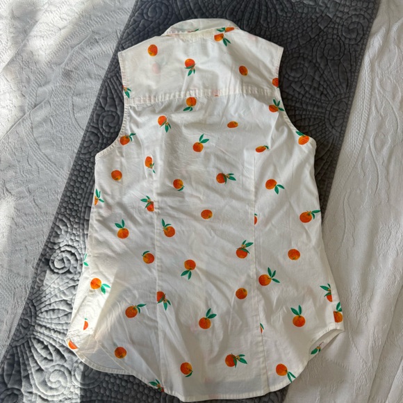 J. Crew White Oranges Top - Picture 3 of 5